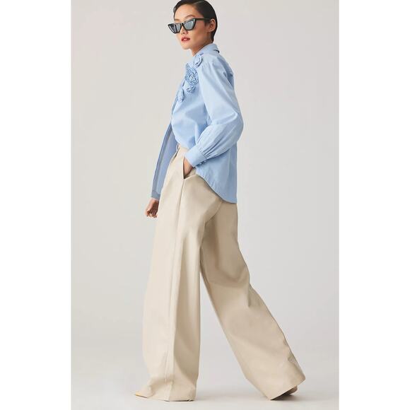 Hutch Faux Leather Wide-Leg Pants - New 8P (petite) - Picture 3 of 6